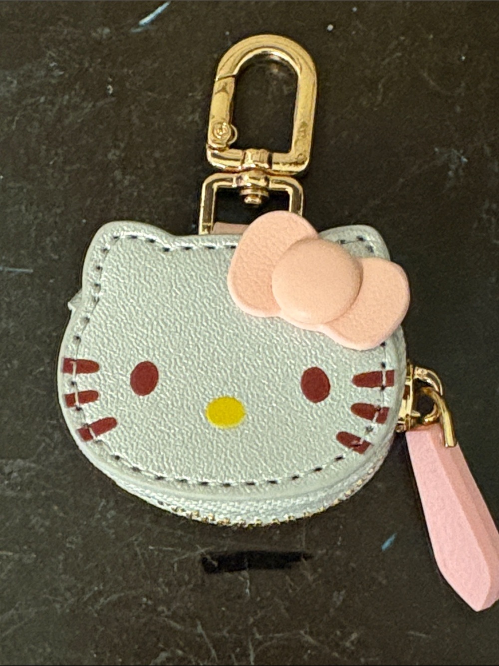 Hello Kitty Silver & Pink Mini Key Chain Coin Purse Bag Charm